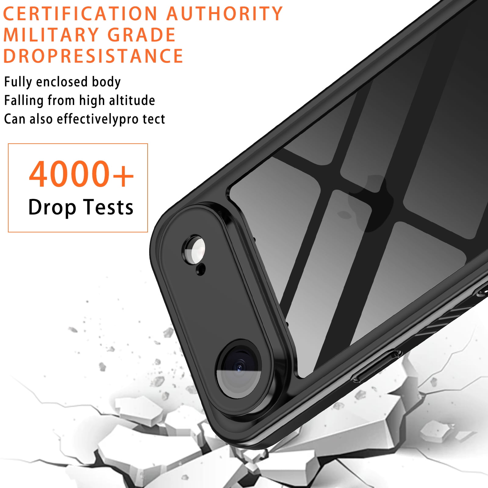 Casetego For iPhone Air Case,IP68 Waterproof 16FT Underwater Military Dustproof Shockproof Rugged with Built-in Screen Protector Full Protect Phone Cover with Lanyard,Purple