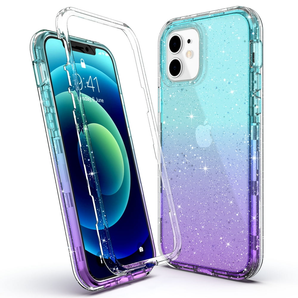 iPhone 12 Case, iPhone 12 Pro Case, ULAK Clear Sparkle Heavy Duty