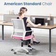thumbnail image 3 of CELTOSS Pink Office Chair, Wide Seat with Ergonomic Lumbar Support, Adjustable Height, Home Office Computer Desk Chair, Pink, 3 of 11