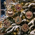 thumbnail image 3 of PLPPYFS 6PCS Christmas Wooden Ornaments DIY Pearl Diamond Art Kit, 3.15x3.15" Holiday Tree Decor, 6 Festive Designs, Pendant Style, Xmas Tree Decoration Home Party Gift for Adults, 3 of 6