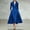 Royalblue, variant on Women's Collared Shirt Midi Dress – Long Sleeve with Pockets Elegant Formal Office Cocktail Party A-Line Dress Black,L