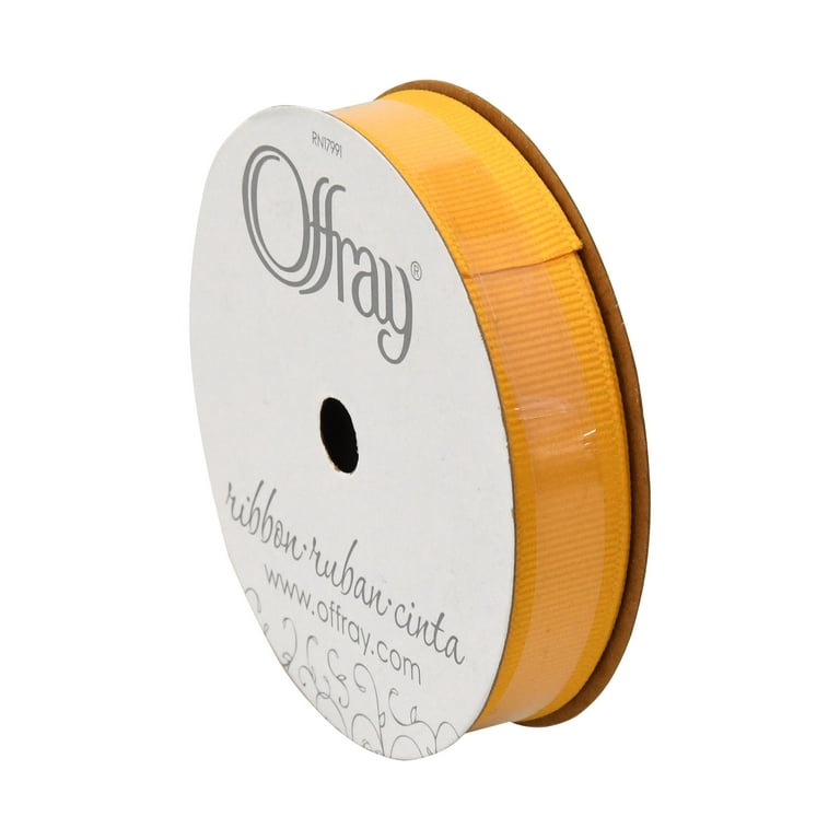 Offray Ribbon, Yellow Gold 5/8 inch Grosgrain Polyester Ribbon, 18 feet -  DroneUp Delivery