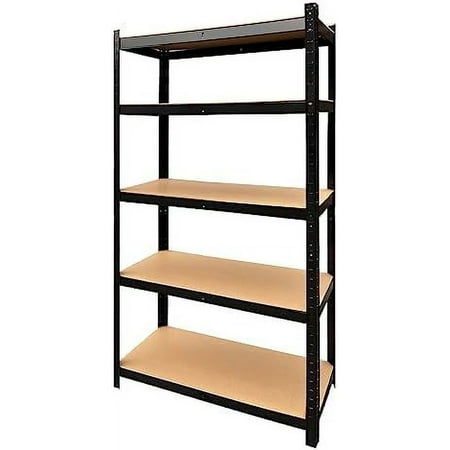 

Garage Shelving for Kitchen 5-Tier 80\u201D*40\u201D*20\u201D Metal Shelves Adjustable Garage Shelves Metal Shelving Unit Utility Rack with MDF Board for Basement Pantry Warehouse Bla