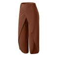 thumbnail image 3 of Gomelly Ladies Trousers High Waist Palazzo Pant Casual Yoga Pants Women Loose Sport Bottoms Wide Leg Wine Red S, 3 of 7