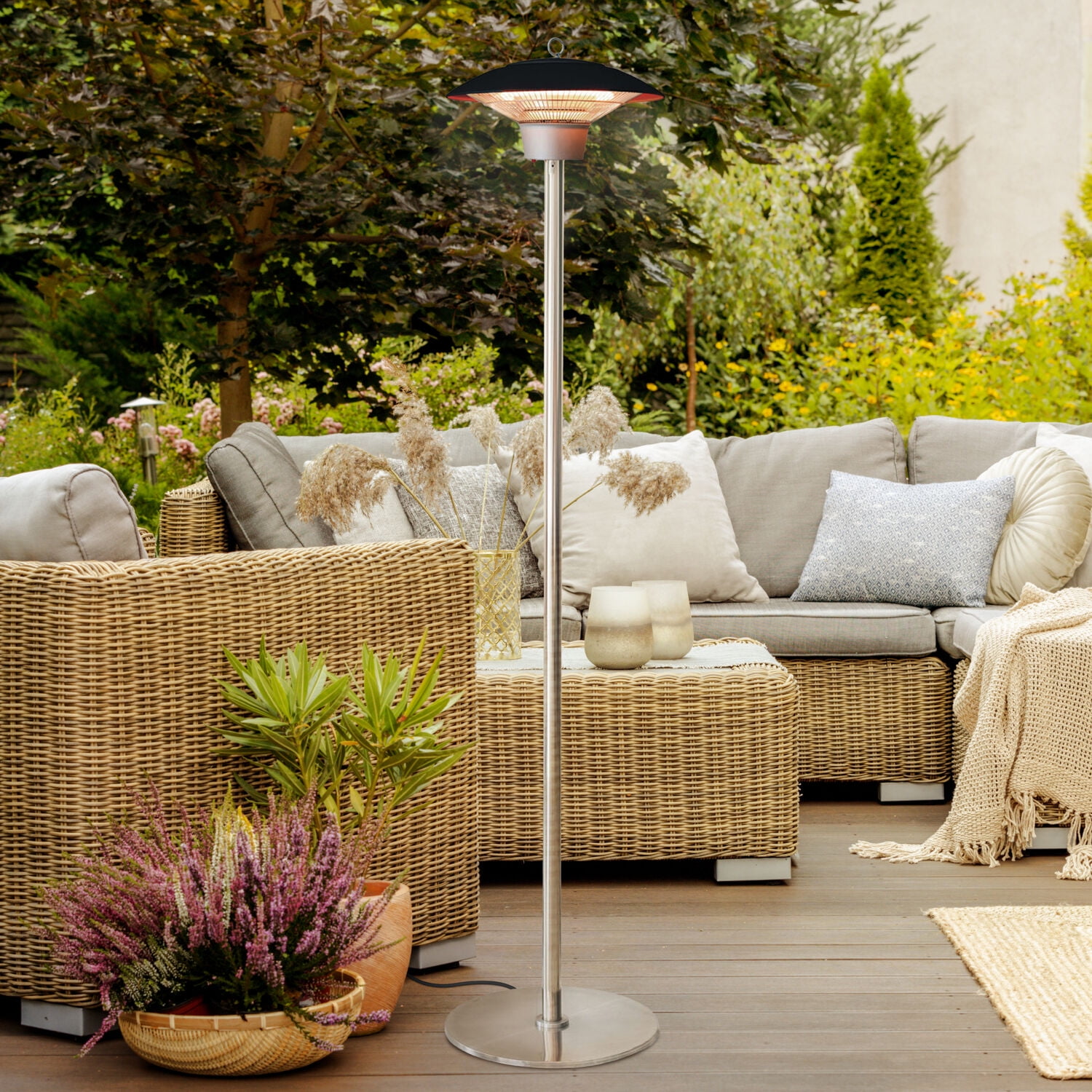 Mushroom Rattan Table Top Heater Rattan Firefly Electric Heater