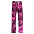 thumbnail image 6 of Hearthz Valentine Pajama Pants for Women Love Heart Graphic Women Pajama Pant Drawstring Wide Leg Holidays Sleep Pants Women, 6 of 7
