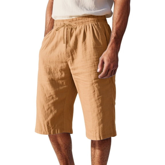 PIMSSY Men Casual Shorts Summer Comfortable Breathable Lightweight Loose Fit Plain Design Everyday Wear Stretch Solid Color Outdoor Male Trendy Bottoms
