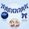 thumbnail image 5 of 8-Piece Blue Satin Bow Garland - Elegant Blue Satin Bows with Streamers for Wedding, Birthday, Baby Shower, Party Table Decor, Home Hanging Decoration, 5 of 6