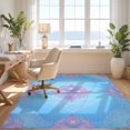 thumbnail image 3 of Design&I 8'x10' Washable Area Rug Extra Large Skid-Resistant Low Profile Aesthetic Motif Pastel Bubble Kawaii Scale Purple Mermaid Refined for Living Room, Family, 3 of 7