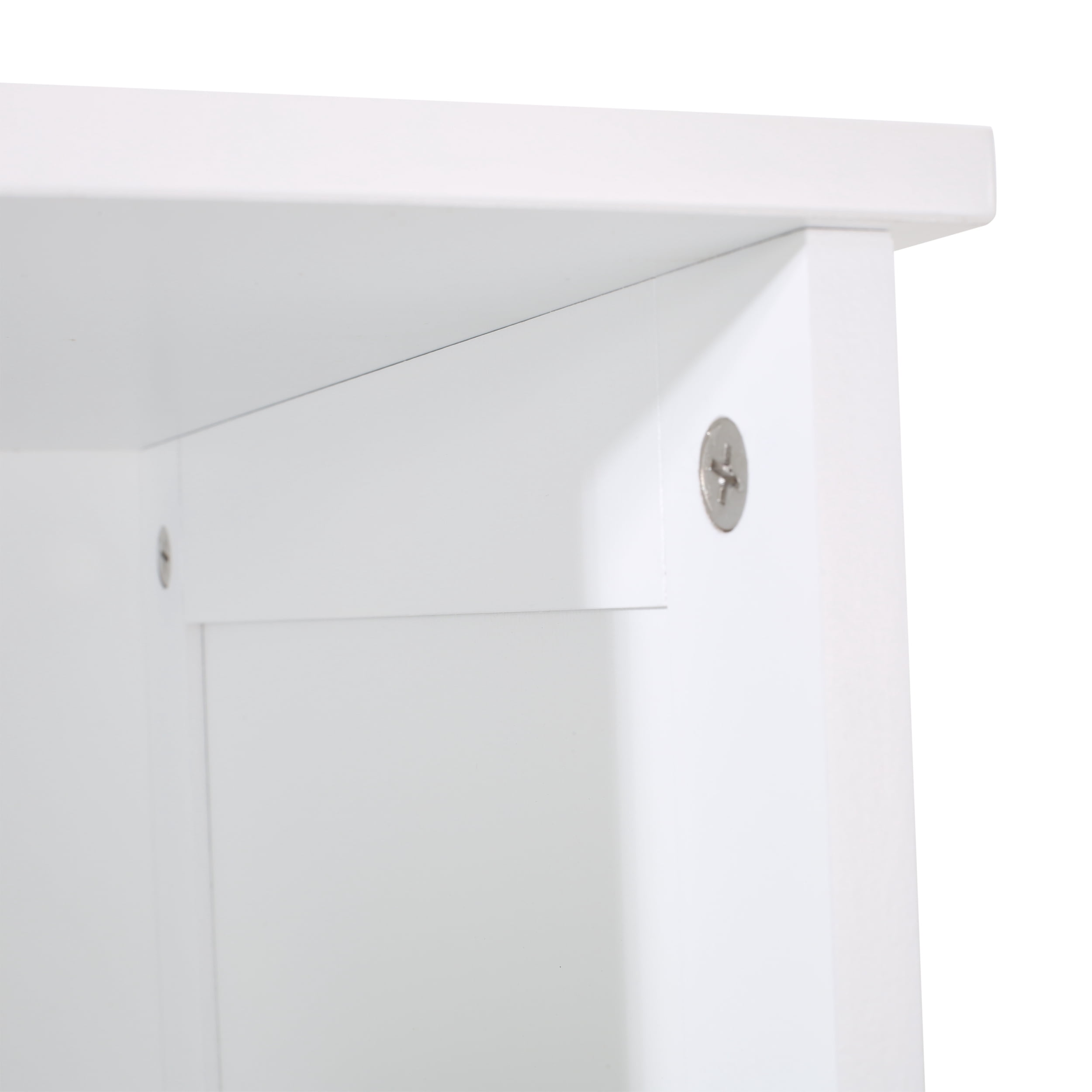 Noble House Yehuda Modern Free Standing Bathroom Linen Tower Storage Cabinet, Matte White