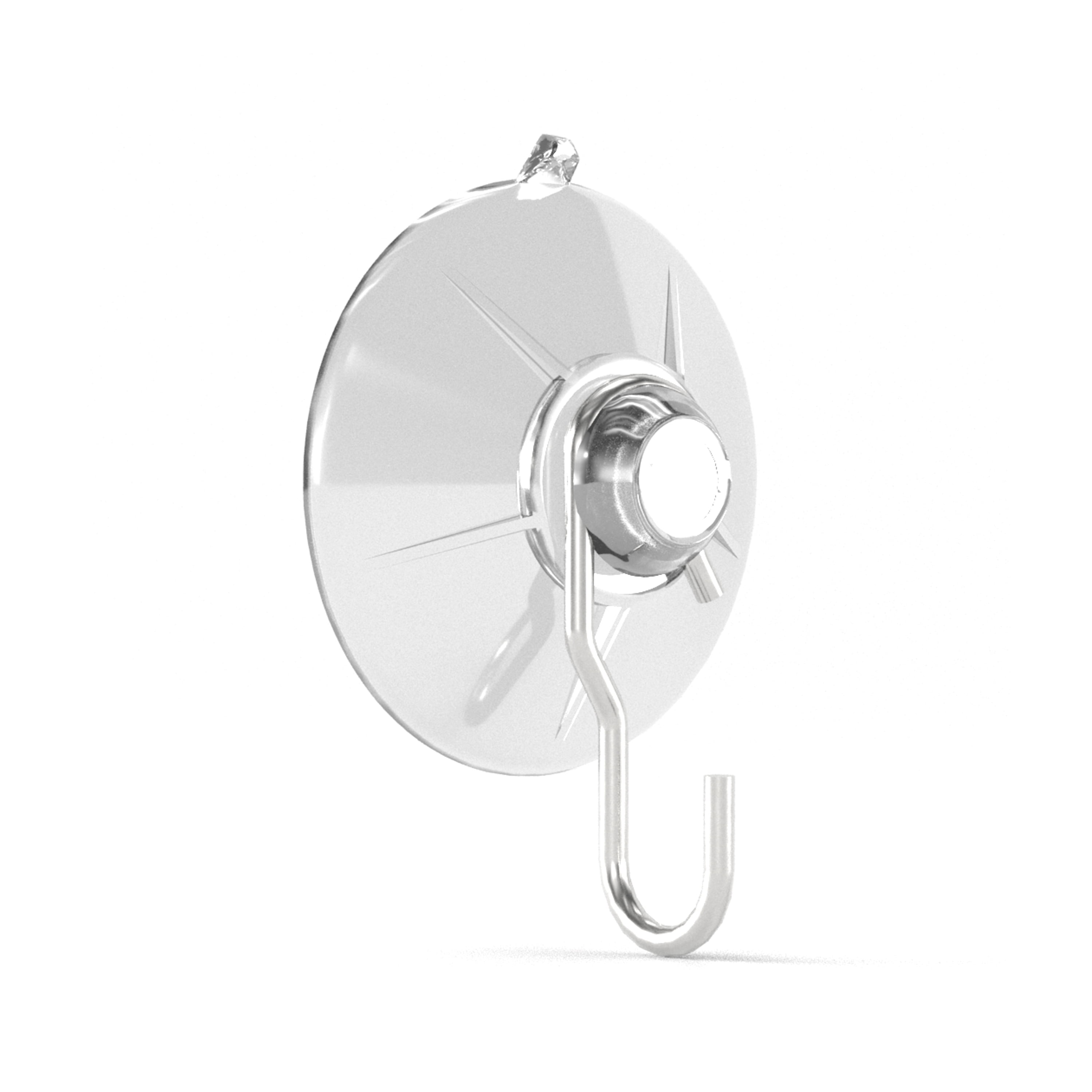 Ook Suction Cup Hooks, Suction Cup Hangers, Large, 5 lbs, PVC, Clear, 3 pack