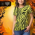thumbnail image 4 of Zebra Print Yellow All Over Womens T-Shirt, 4 of 7