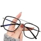 thumbnail image 1 of Gafas de luz azul de doble haz, gafas de ordenador con bloqueo UV, lentes transparentes, gafas de metal, 1 of 5