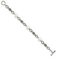 thumbnail image 2 of Shey Couture  Sterling Silver with 14K Accent 7.5 Inch Antiqued 10-10.5mm Freshwater Cultured Pearl Bracelet, 2 of 4