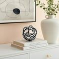 thumbnail image 6 of Nox Modern Glass Knot Loop Abstract Tabletop Sculpture - Textured Black Rope, 6 of 6