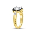 thumbnail image 3 of FB Jewels 10kt Yellow Gold Womens Round Black Color Enhanced Diamond Cluster Ring 3/4 Cttw, 3 of 4
