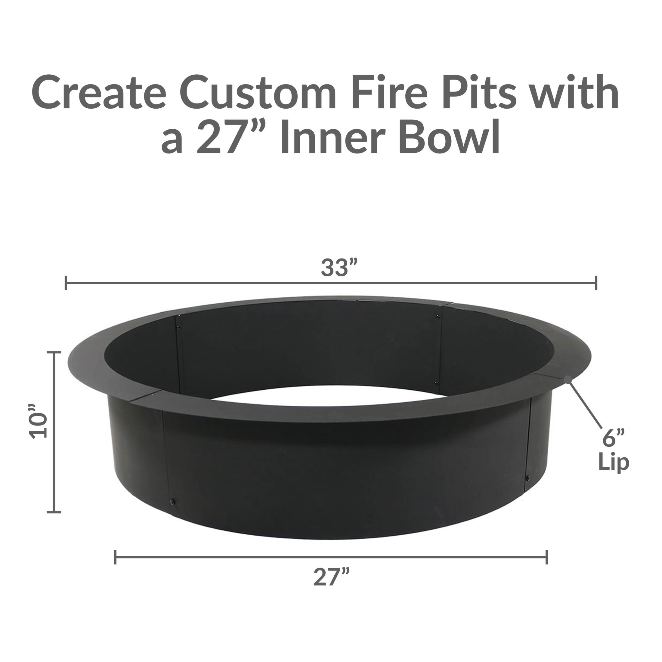 Sunnydaze 27" Round Steel Fire Pit Ring Insert