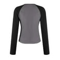 thumbnail image 6 of Womens Double Lined Long Sleeve Shirts Crewneck Ruched Top Tight Fitted Basic Tee Fall Shirts 2024 Gray L, 6 of 6