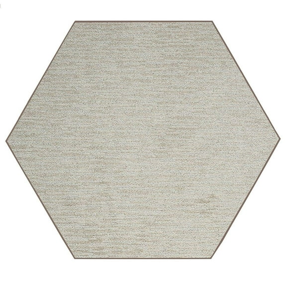 Furnish My Place Easy Fit Rug - 5 ft., Hexagon, Beige, Custom Floor Rug for Living Rooms, Bedrooms, Hallways