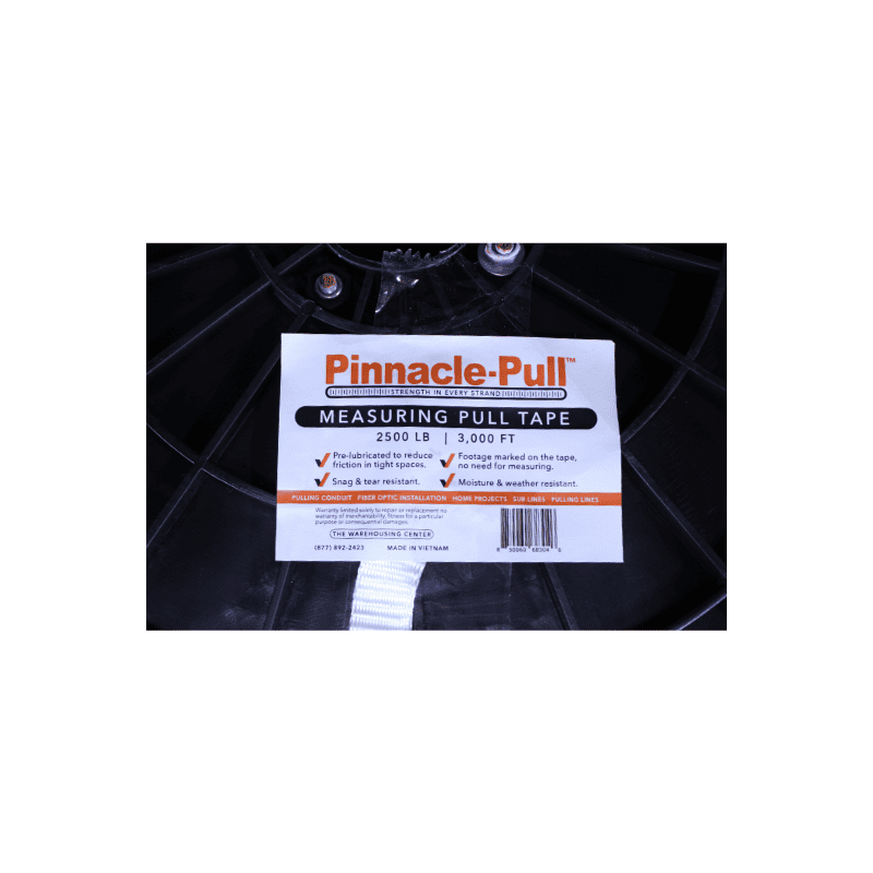 Pinnacle Pull 3/4" x 3000', 2500lb Measuring Pull Tape, Mule Tape, Low Stretch!