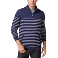 thumbnail image 2 of Club Room Mens Striped 1/4 Zip Sweatshirt, Blue, XXX-Large, 2 of 2