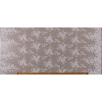 Alencon Reembroidered Bridal Lace Sequined Off-White Diamond White 52" Wide Double Scalloped Edge Lace by the Yard (A102.02)