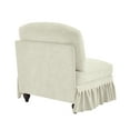 thumbnail image 4 of Newest Multi-Functional Armless Chair, Beige White Chenille Sofa,Removable Skirt, Convertible 2 Styles, Includes Pillow, Ideal for Apartments, 4 of 8