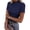 Navy Blue, variant on PRETTYGARDEN Short Sleeve T Shirts for Women Summer Clothes Casual Spring Tops Ruffle Mock Neck Ribbed Fitted Basic Tees