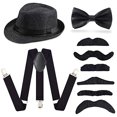 thumbnail image 2 of Beelittle 1920s Sombrero Fedora para Niños Tirantes Ajustables para 3-10 Años (B) Beelittle Beelittle, 2 of 2