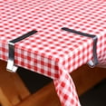 thumbnail image 3 of Coghlan's Picnic Combo Pack, Red and White Checkered 54” x 72” Vinyl Tablecloth & 6 Stainless Steel Tablecloth Clamps, 3 of 7