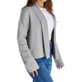 thumbnail image 1 of Cárdigan Corto para Mujer con Chal Abierto Al Frente, Chaqueta de Suéter de Larga de Moda de Otoño 2025 Gris Oscuro L, 1 of 8