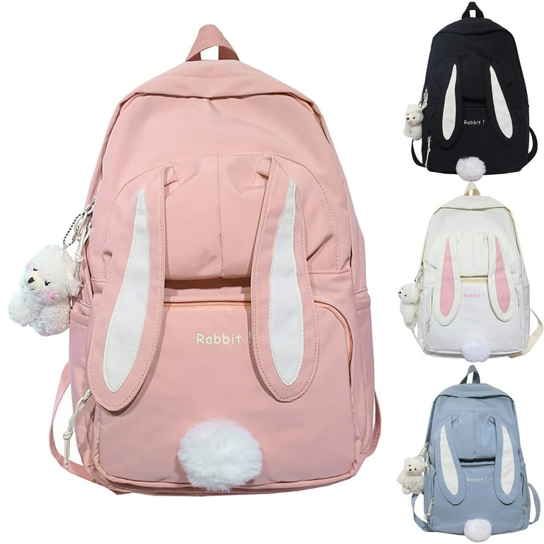 Girl Fashion Rabbit Backpack Adorable Packsack Bunny Design Shoulder Bag Nylon Bag Black Walmart
