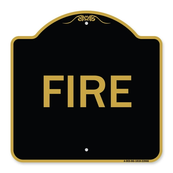 SignMission A-DES-BG-1818-23966 18 x 18 in. Designer Series Sign - Fire, Black & Gold