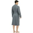 thumbnail image 2 of Vulcanodon 100% Cotton Mens Robe, Lightweight Knit Bathrobe,(Iron Gray,2XL-3XL), 2 of 5