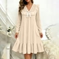thumbnail image 2 of Kezqiaxn House Dress for Women Fashion Ruffle Long Sleeve V-Neck Loose Casual Nightgown Women's Sleepwear Plus Size Nightgowns Yellow M, 2 of 8