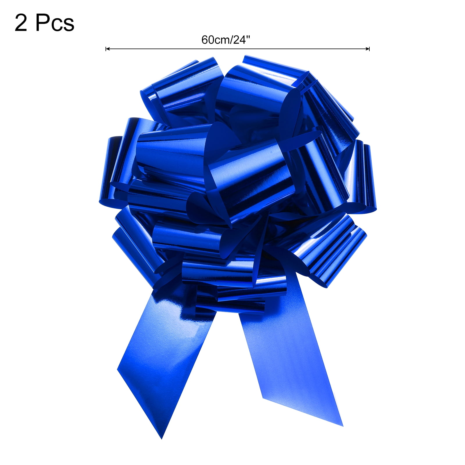 Uxcell 2pcs 24" Extra Giant Large Pull Bow Christmas Metallic Car Gift Wrapping Bows for Wedding Gift, Blue