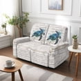 thumbnail image 2 of SCRAWLGOD Sea Turtle Wood Print Stretch Recliner Loveseat Cover with Pocket Washable Breathable Furniture Protector Non Slip Recliner Cover, 2 of 8
