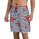 thumbnail image 2 of Balery Starfish Navy Blue Stripe Traje de Baño Estilo Hawaiano para Hombre, Shorts de Secado Rápido con Bolsillos-Medium, 2 of 6