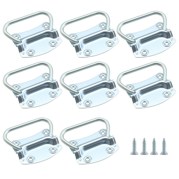 WellMade 8 Pack Pull Ring Handles, Heavy Duty Metal Industrial Equipment Box Pull Handle Ring Handle Hardware, 3-1/2 inch Chest Handles for Cabinet Toolbox
