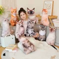 thumbnail image 2 of Coussin en Peluche Chat Simulation 3D Jouet Poupée Chaton Réaliste Canapé Chambre Coussin Décor Kawaii Cadeau, 2 of 7