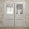 thumbnail image 3 of Sliding French Double Pocket Doors 48 x 96 inches | Ego 5011 Painted White Oak | Kit Rail Hardware | Solid Wood Interior Bedroom Modern Doors, 3 of 5