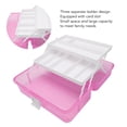thumbnail image 4 of 3 Layers Storage Box, Tidy Lightweight Storage Case Large Capacity Art Craft Storage Box Clear Classification Plastic Portable Storage Box for Stationery Books Brushes, 4 of 8