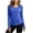 Blue, variant on Women Tops V Neck Loose Fit Solid Color Pullover Top Sporty Long Sleeve Shirt with Curved Hem for Yoga Fitness Daily Outing Wear