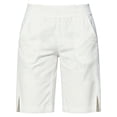 thumbnail image 5 of Women's 100% Cotton Elastic Waist Shorts with Pockets, Casual Solid Knee Length, Summer Beach Walking Shorts, Womens | VerBelle,White L, 5 of 7