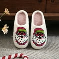 thumbnail image 4 of Womens Mens Cute Cartoon Christmas House Slippers Plush Bedroom Slide Shoes Non Slip Indoor Slippers, 4 of 5