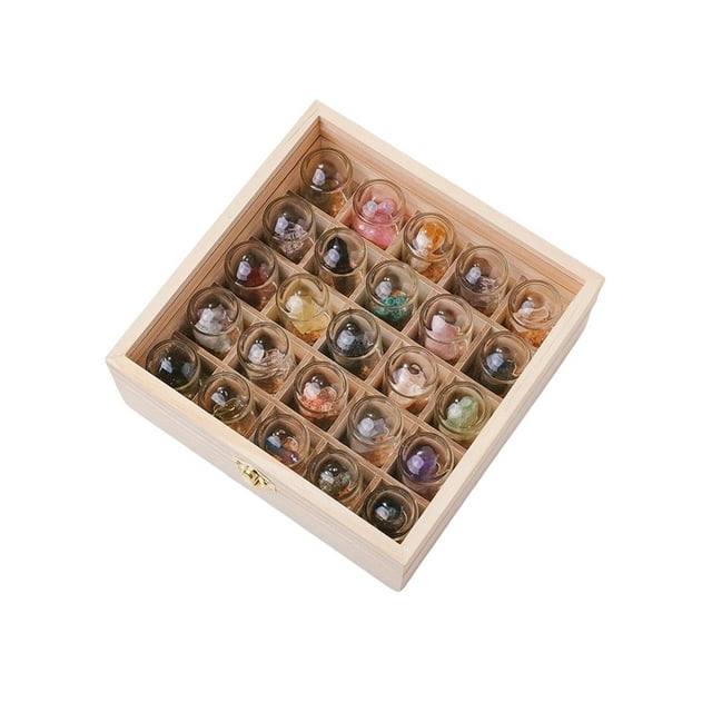 Novedad colección de rocas y minerales juguete educativo ornamento juguete de ciencia geológica 25 piezas transparentes.