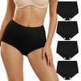 thumbnail image 6 of Linkshare Women's Cotton Underwear High Waisted Full Coverage 4-Pack Ladies Panties, 6 of 11
