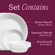 Corelle Enhancements 12-Piece Glass Dinnerware Set (Service for 4)
