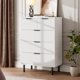 thumbnail image 4 of Qinaqin Moderno Blanco cm de Anchoave Fluted 5- Profundidadrawer Profundidadresser Ancho Cajones Anti-Tipping Profundidadvice Metálico Legs Perfect para Dormitorio, 4 of 7