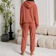 thumbnail image 5 of Mutghys Winter Pajamas for Women Set Fleece Hooded Long Sleeve Top with Pockets Elastic Waist Long Pants Home Lounging Soft Comfy Warm Sleepwear Set, 5 of 8